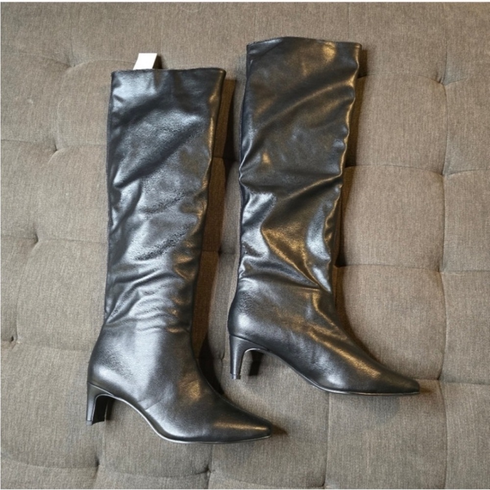 NEW! Banana Republic Black Vegan Tall Slouch Boot - Multiple Sizes - Picture 8 of 12